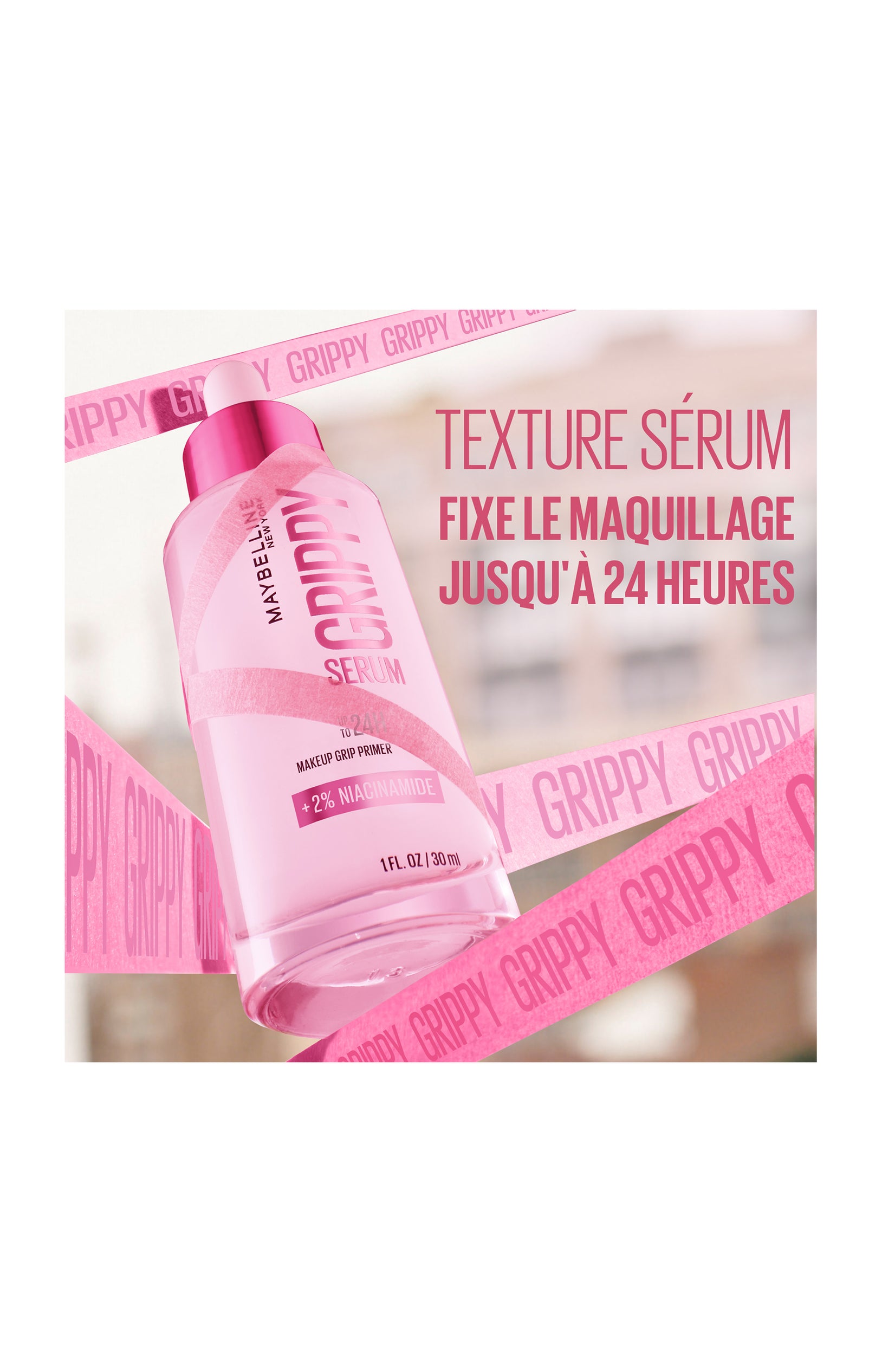 Base de teint sérum longue tenue - Grippy - Niacinamide - 30 ml