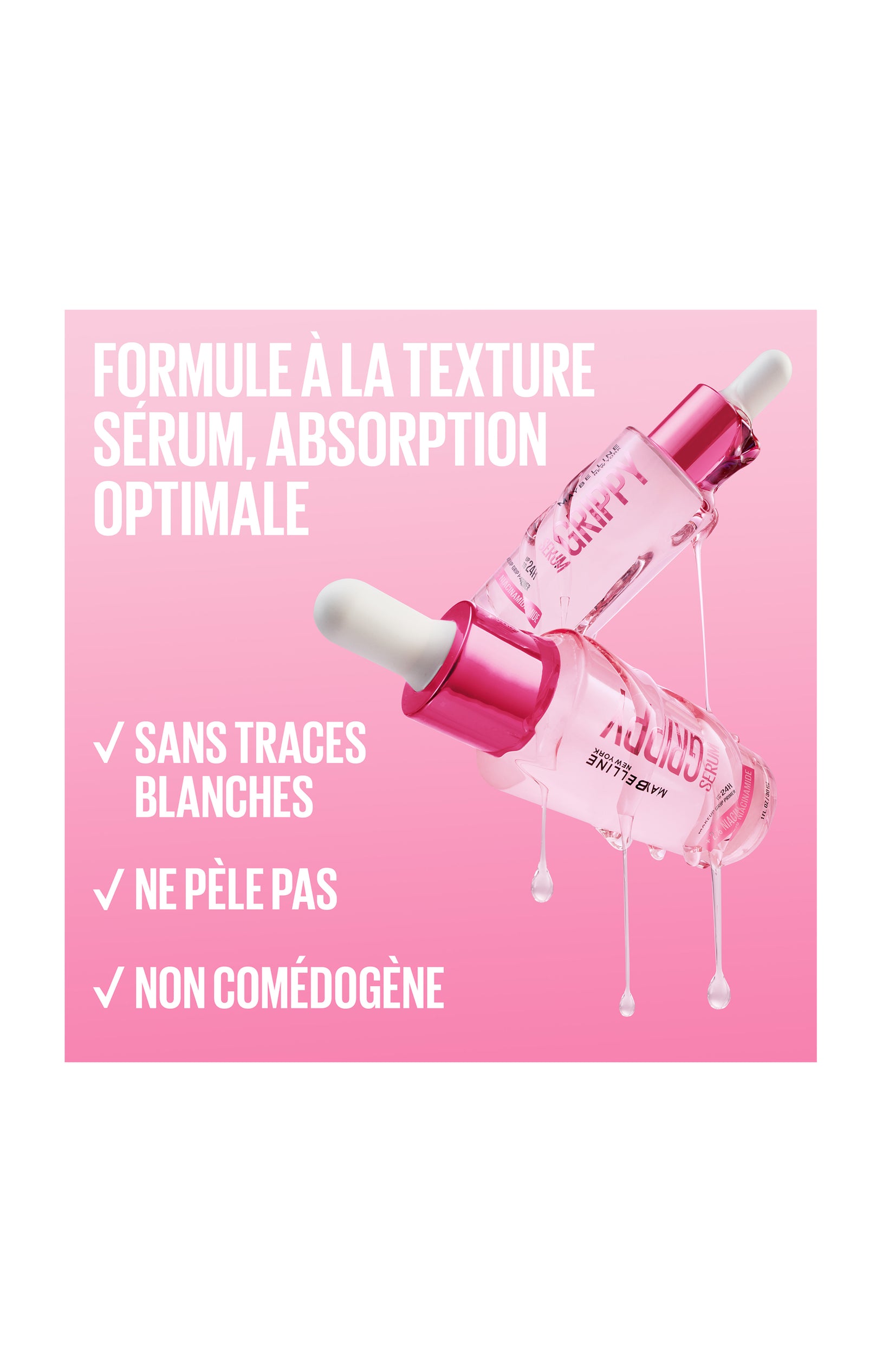 Base de teint sérum longue tenue - Grippy - Niacinamide - 30 ml