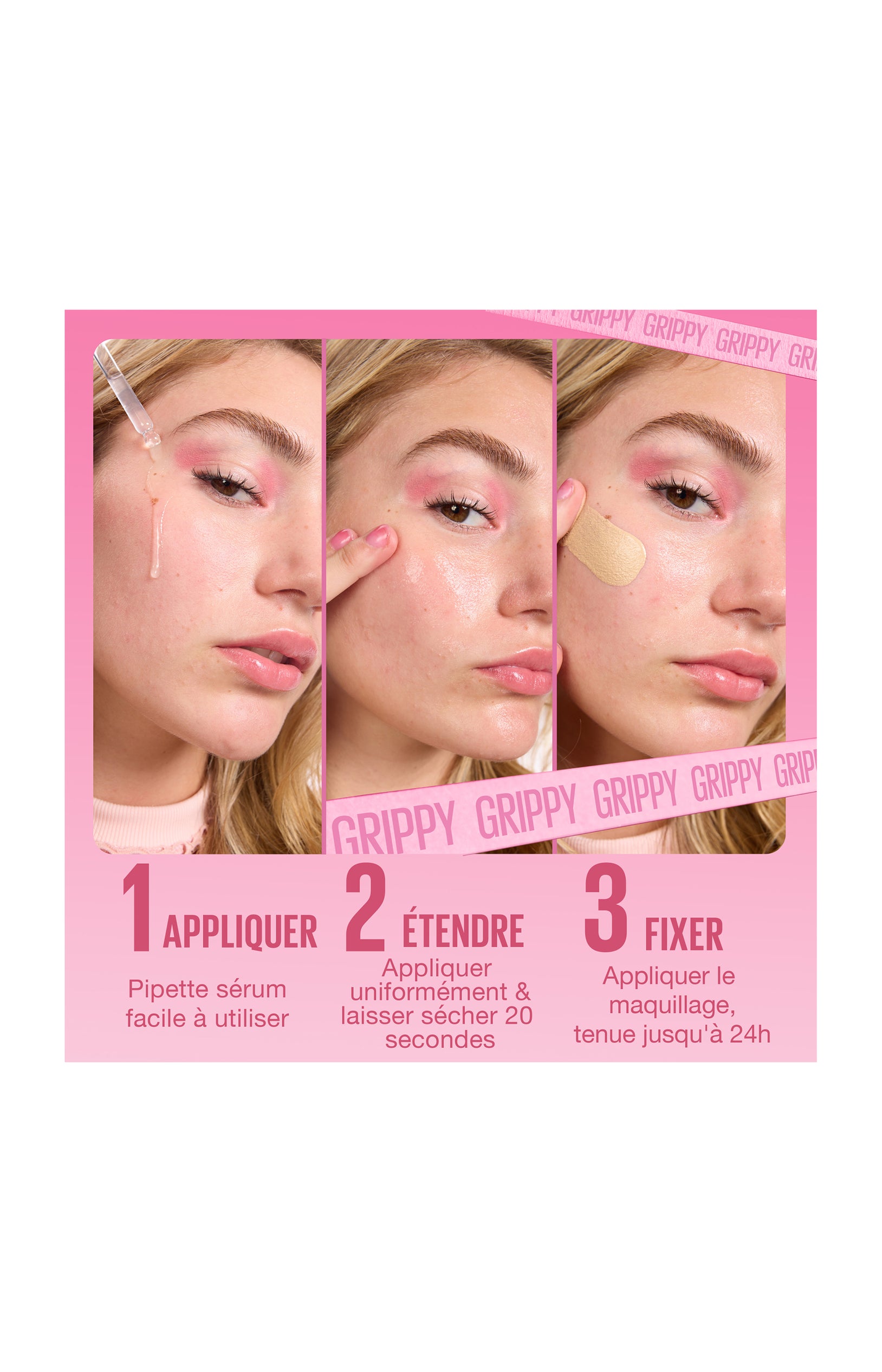 Base de teint sérum longue tenue - Grippy - Niacinamide - 30 ml