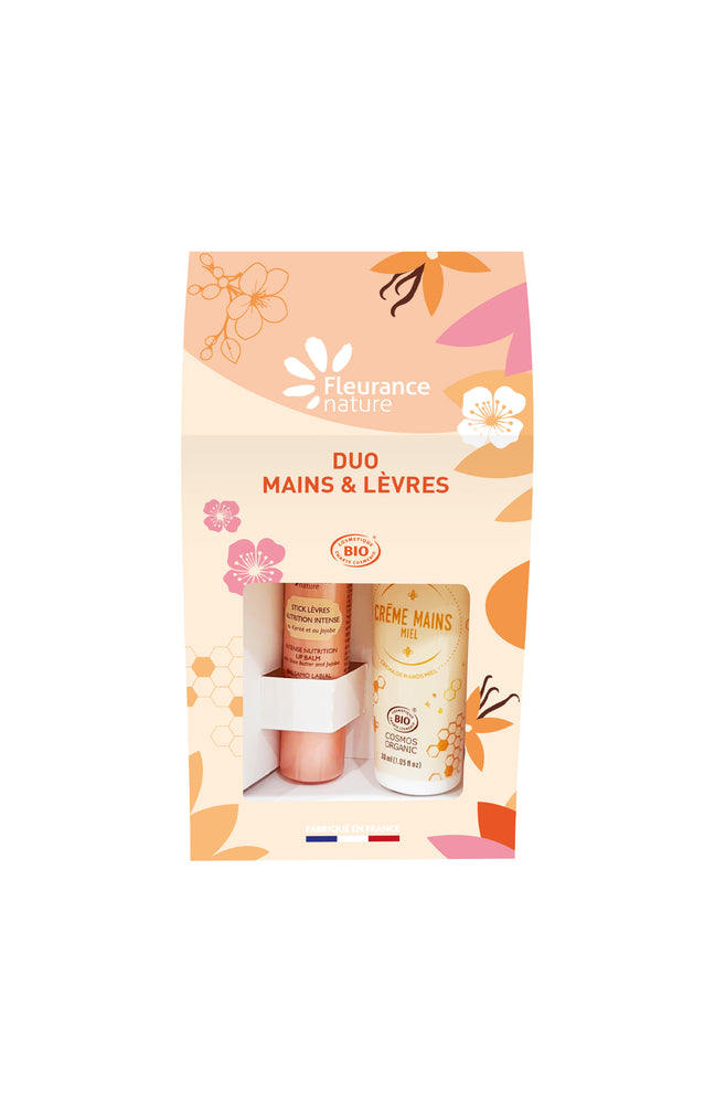 Duo nourrissant bio - Crème mains & stick à lèvres - Miel