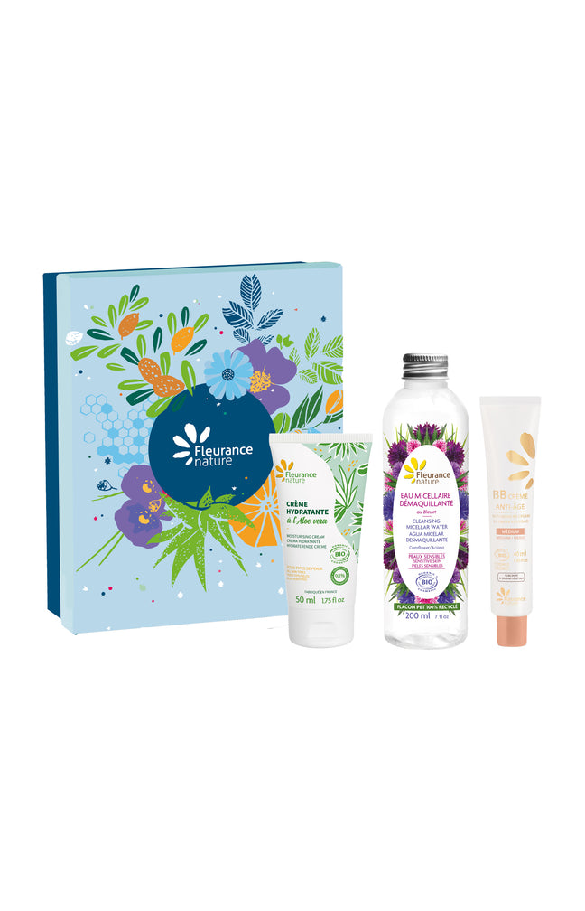 Coffret hydratation visage bio – Eau micellaire, crème hydratante & BB crème