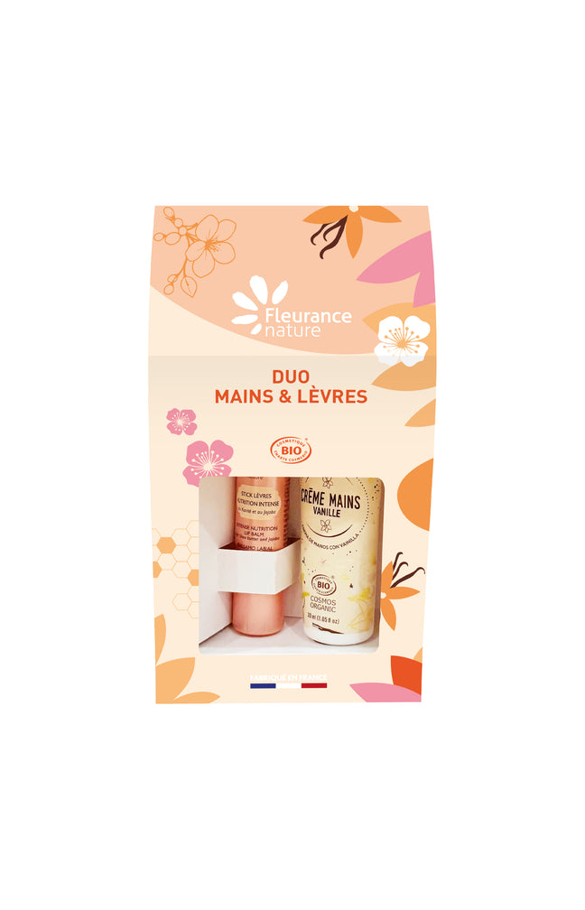 Duo douceur bio - Crème mains & stick à lèvres - Vanille