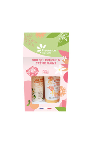 Duo fraîcheur bio - Gel douche & crème mains - Fleur d’oranger