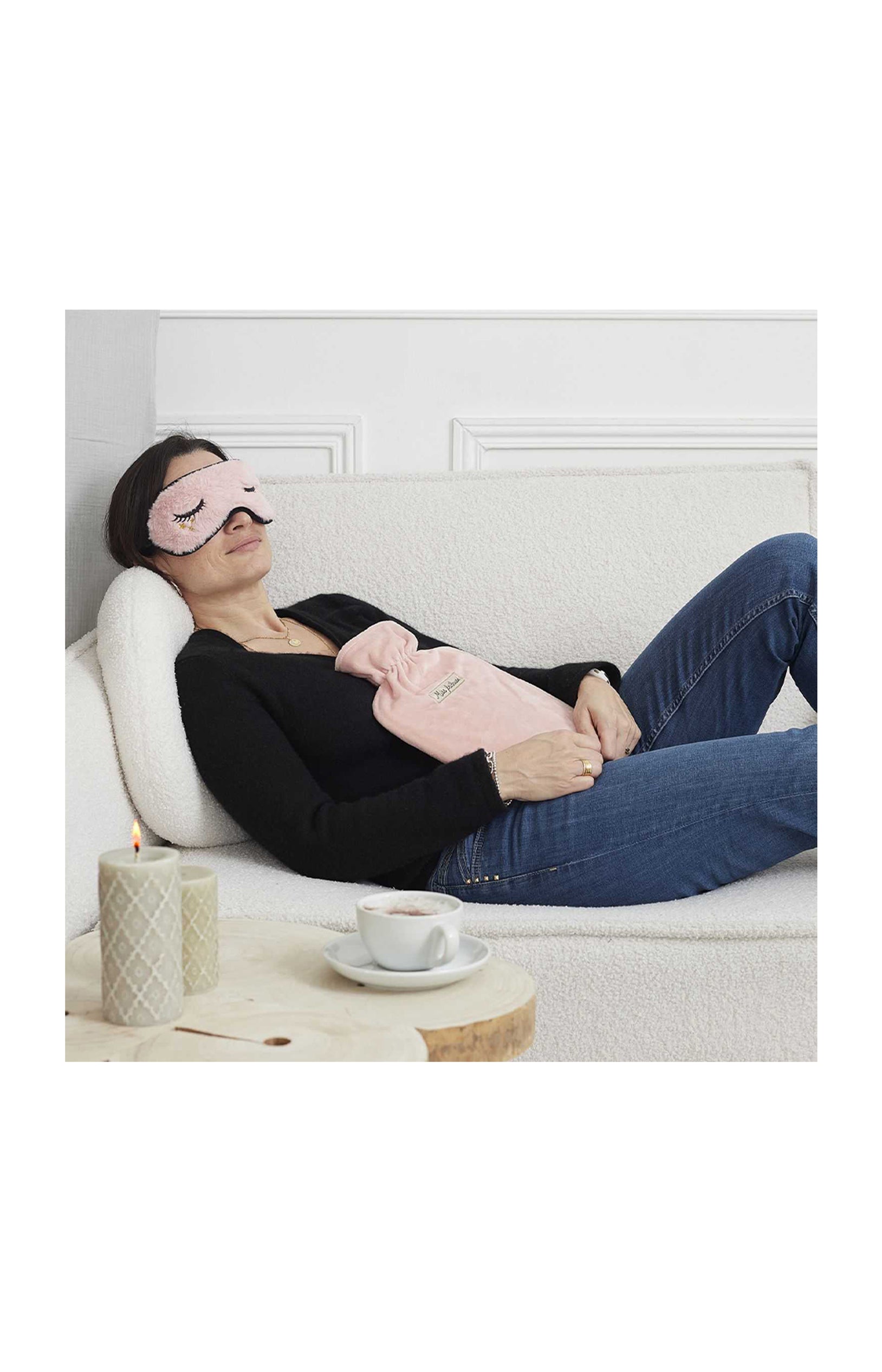 Bouillote & masque en satin - Coloris aléatoire