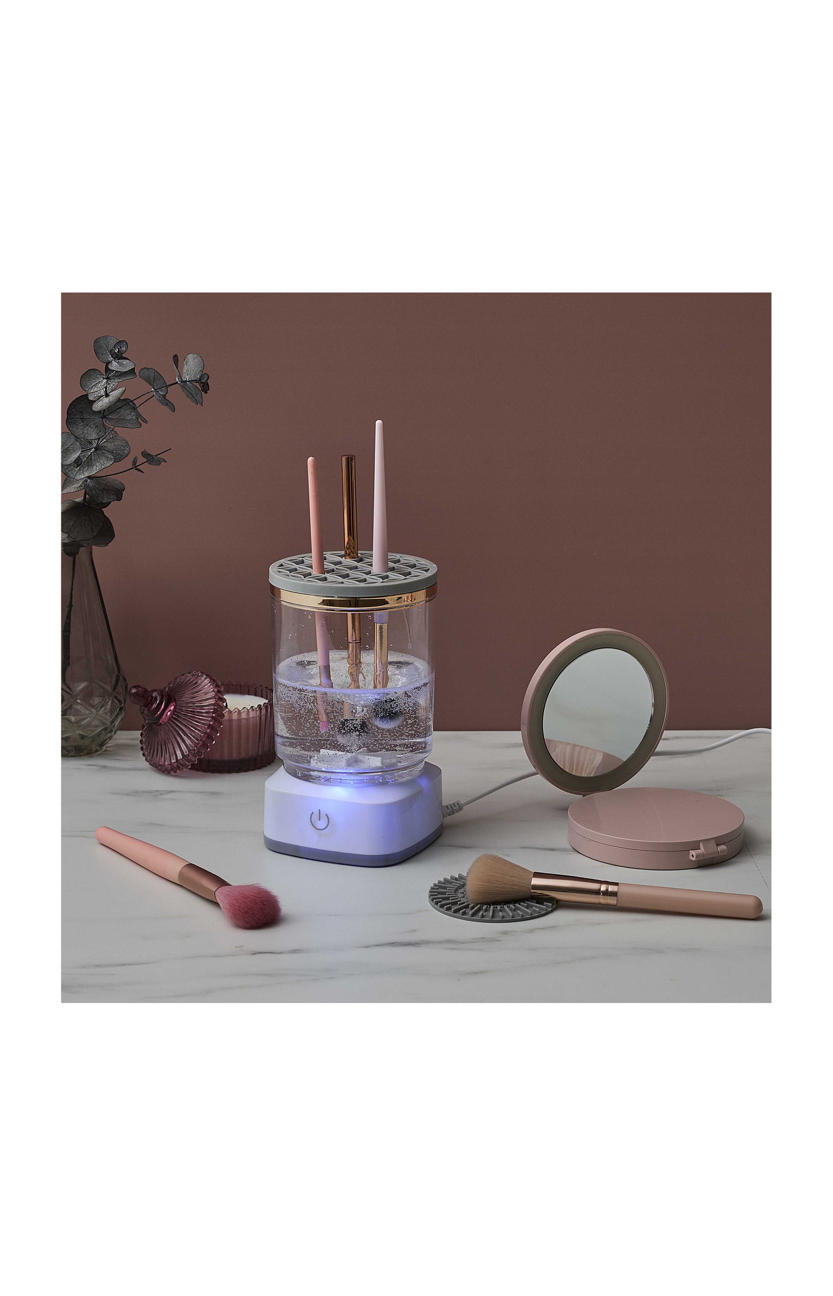 Nettoyeur de pinceaux USB auto-rotatif - Blanc