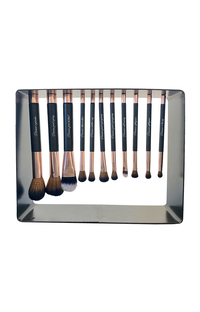 Pinceaux magnétiques & support – Noir & rose