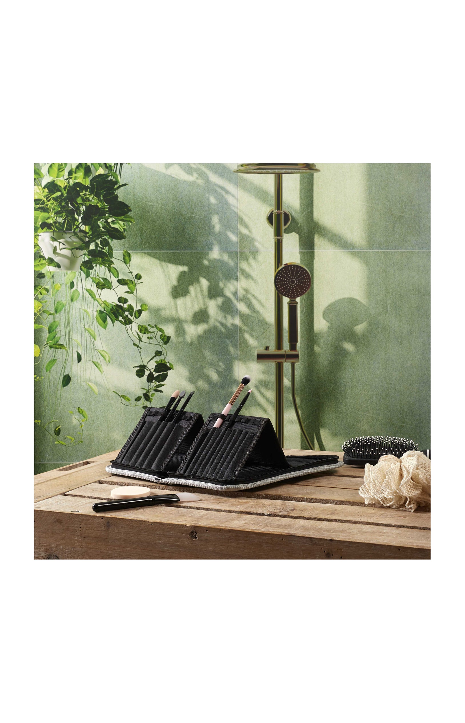 Trousse amovible pour 15 pinceaux - Noir