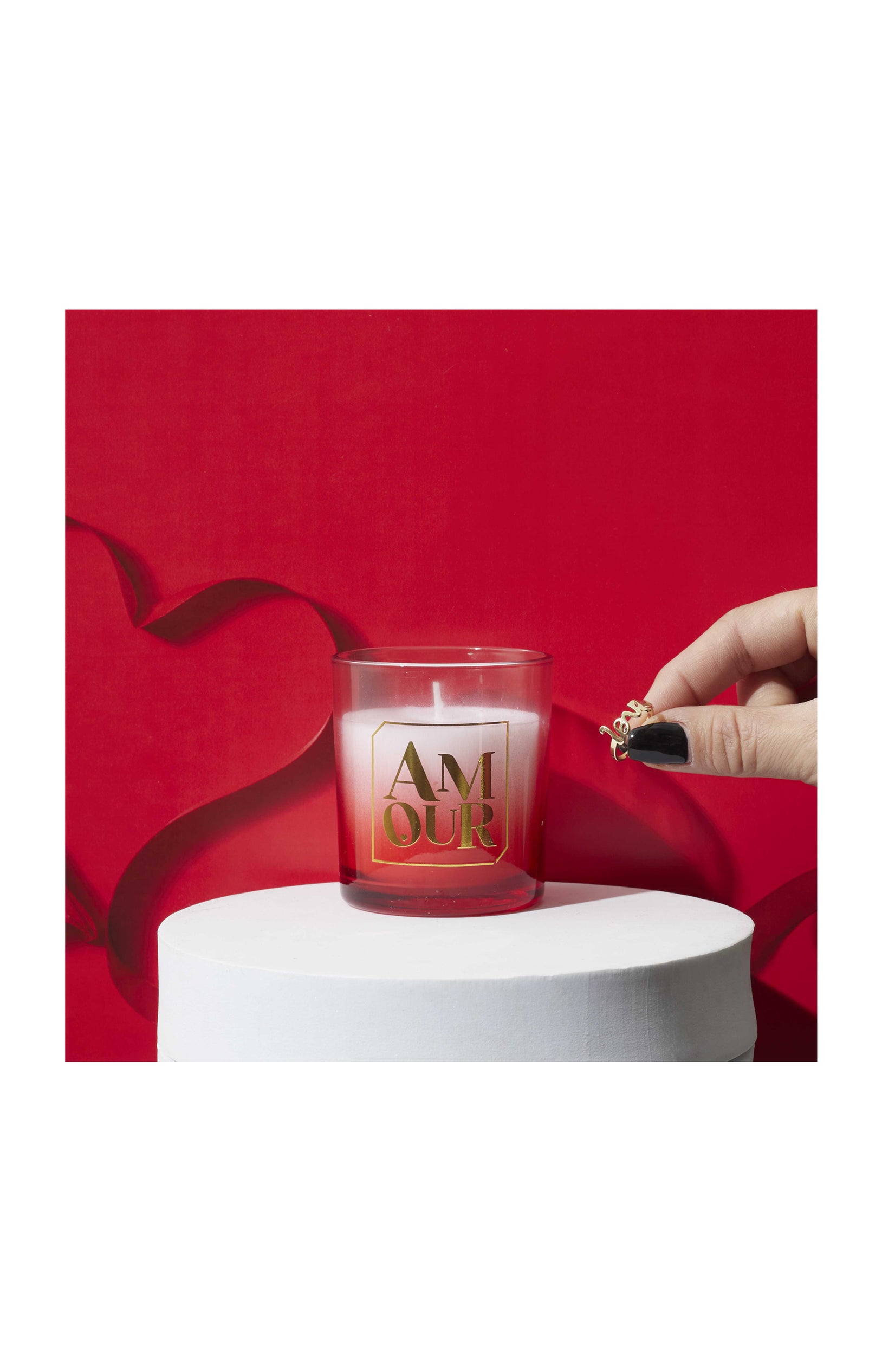Bougie parfumée bijou - Bague Amour - Rouge