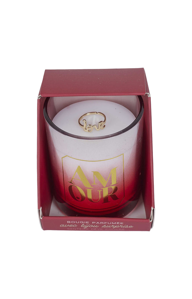 Bougie parfumée bijou - Bague Amour - Rouge