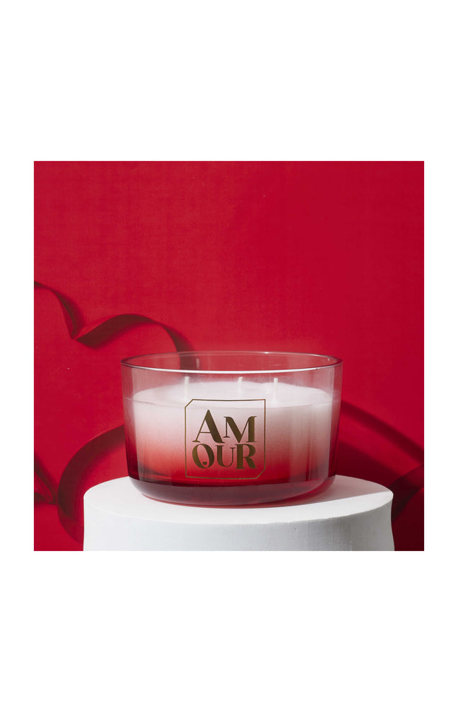 Bougie parfumée 3 mèches - Coffret cadeau Amour
