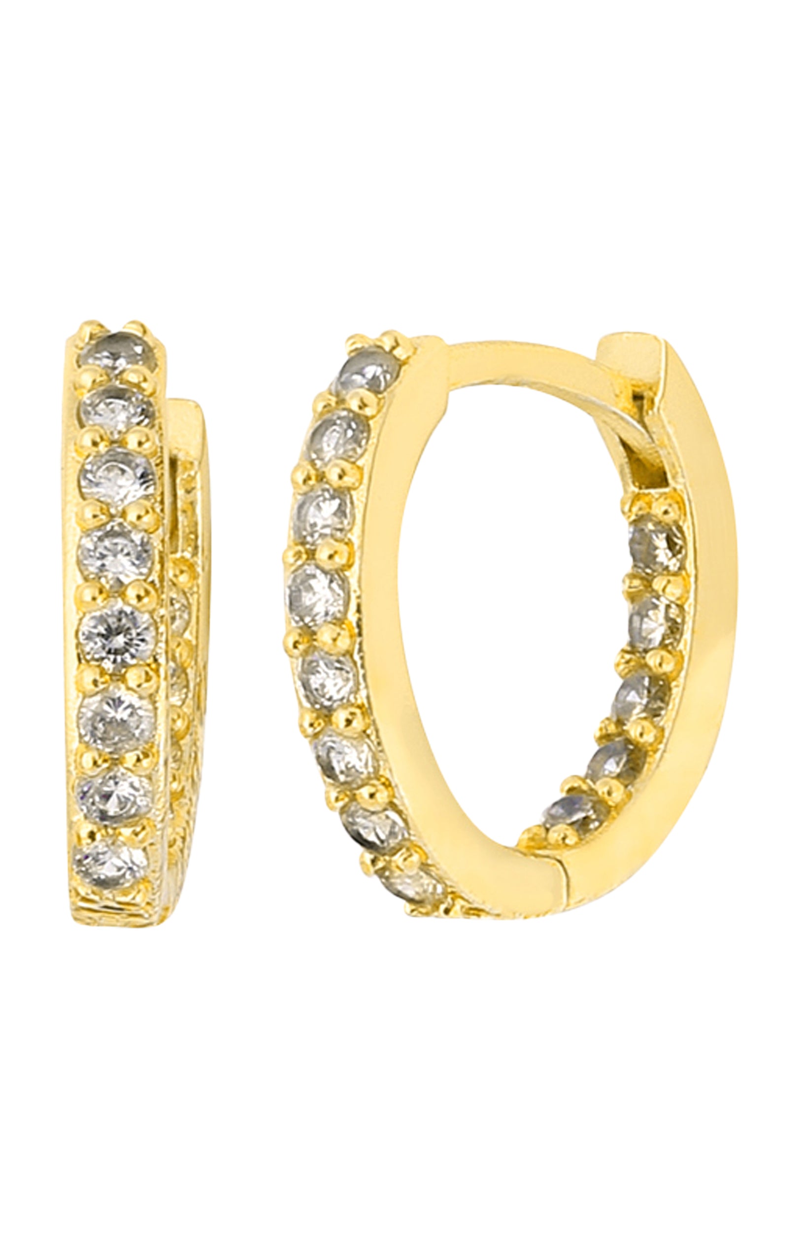 Boucles d'oreilles - Laiton plaqué or & zircons