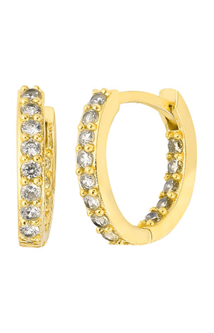 Boucles d'oreilles - Laiton plaqué or & zircons