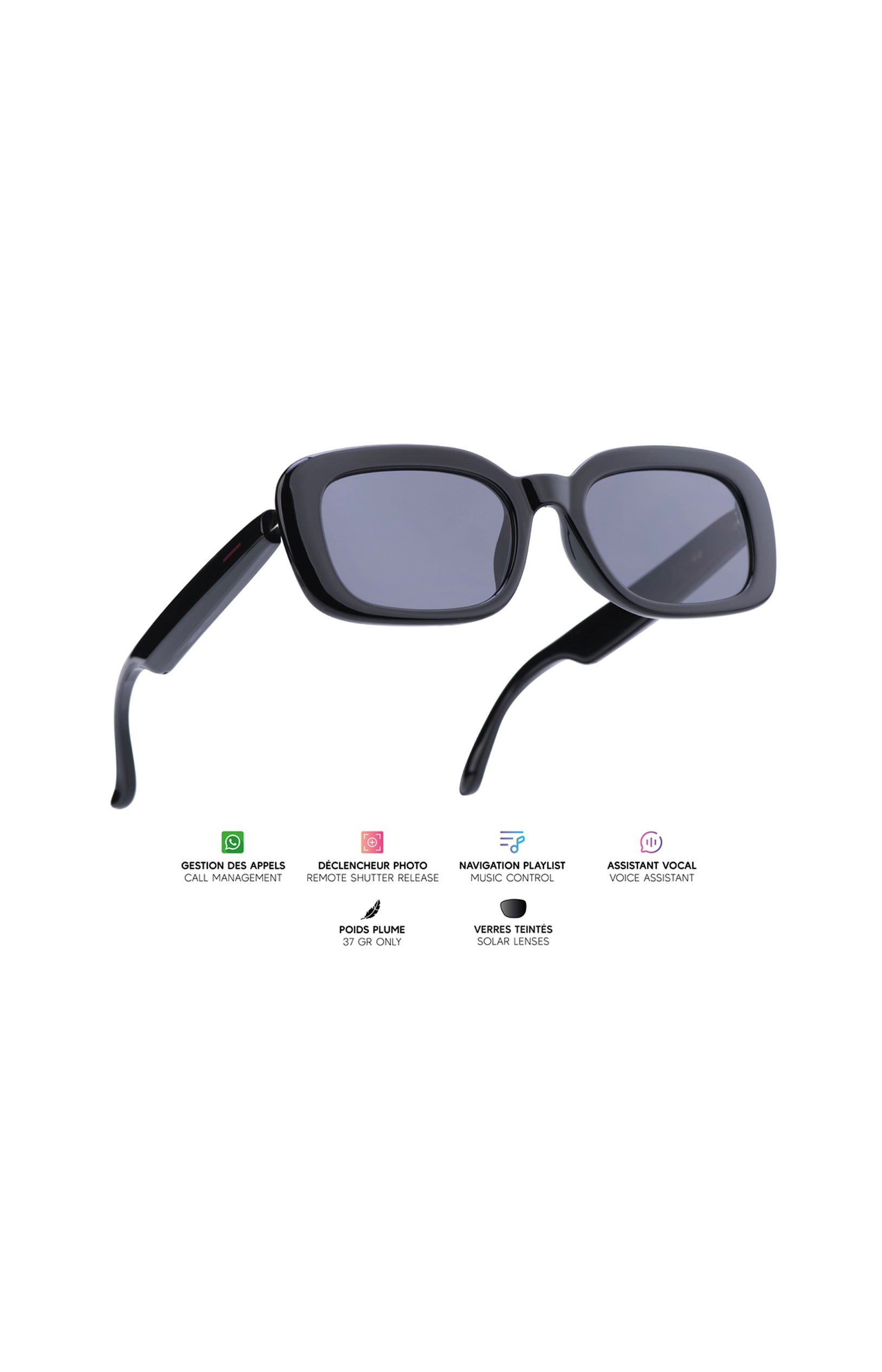 Lunettes connectées – Modèle Mira - Noir