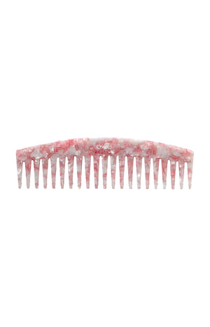 Peigne marbré à dents larges – Rose