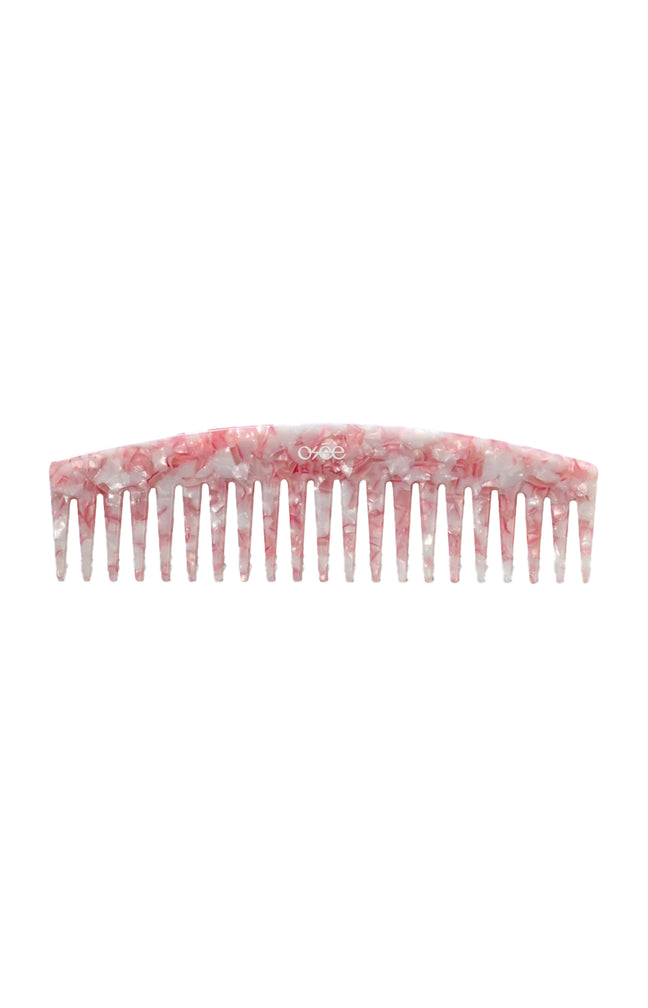 Peigne marbré à dents larges – Rose