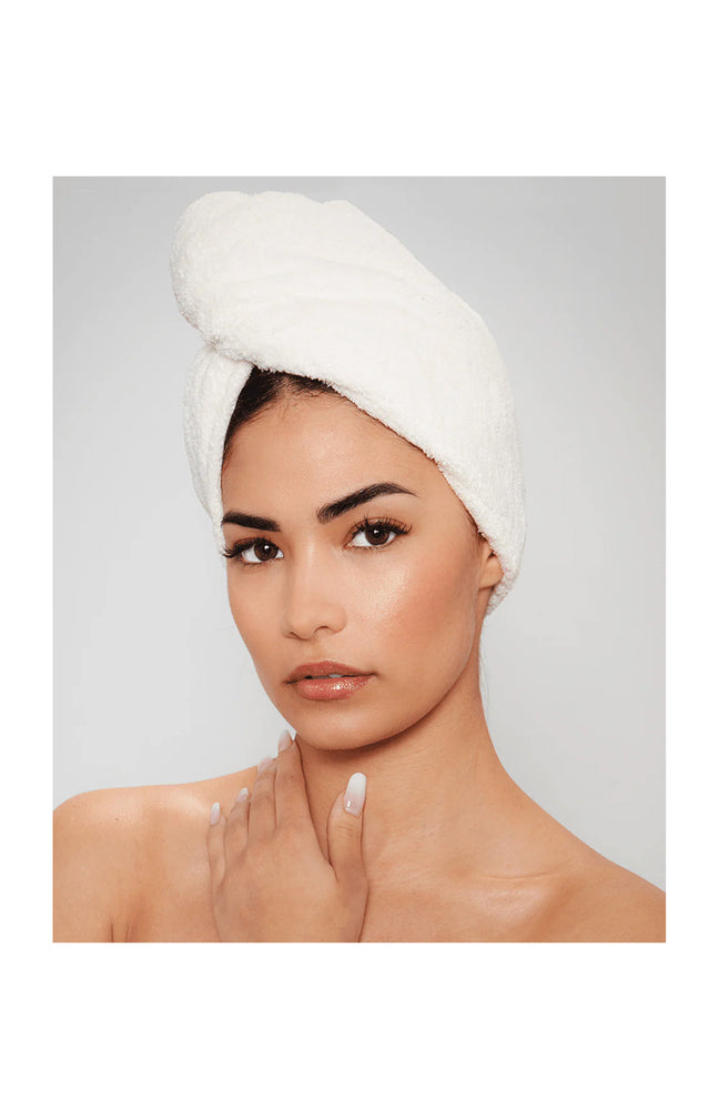 Duo de serviettes en microfibre – Cheveux - Blanc & rose