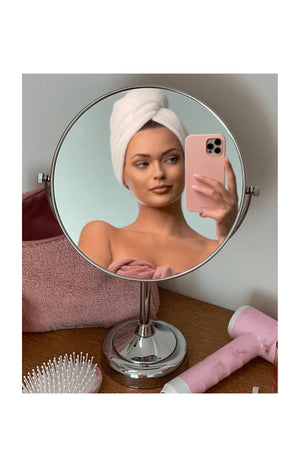 Duo de serviettes en microfibre – Cheveux - Blanc & rose