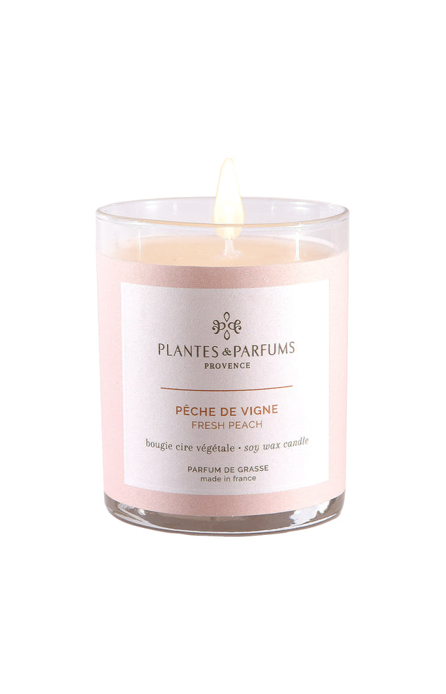 Bougie végétale parfumée - Pêche de vigne - 180 g
