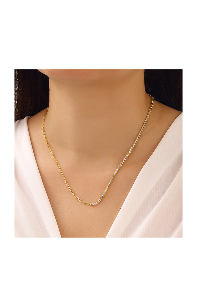 Collier doré – Argent 925 & zircons