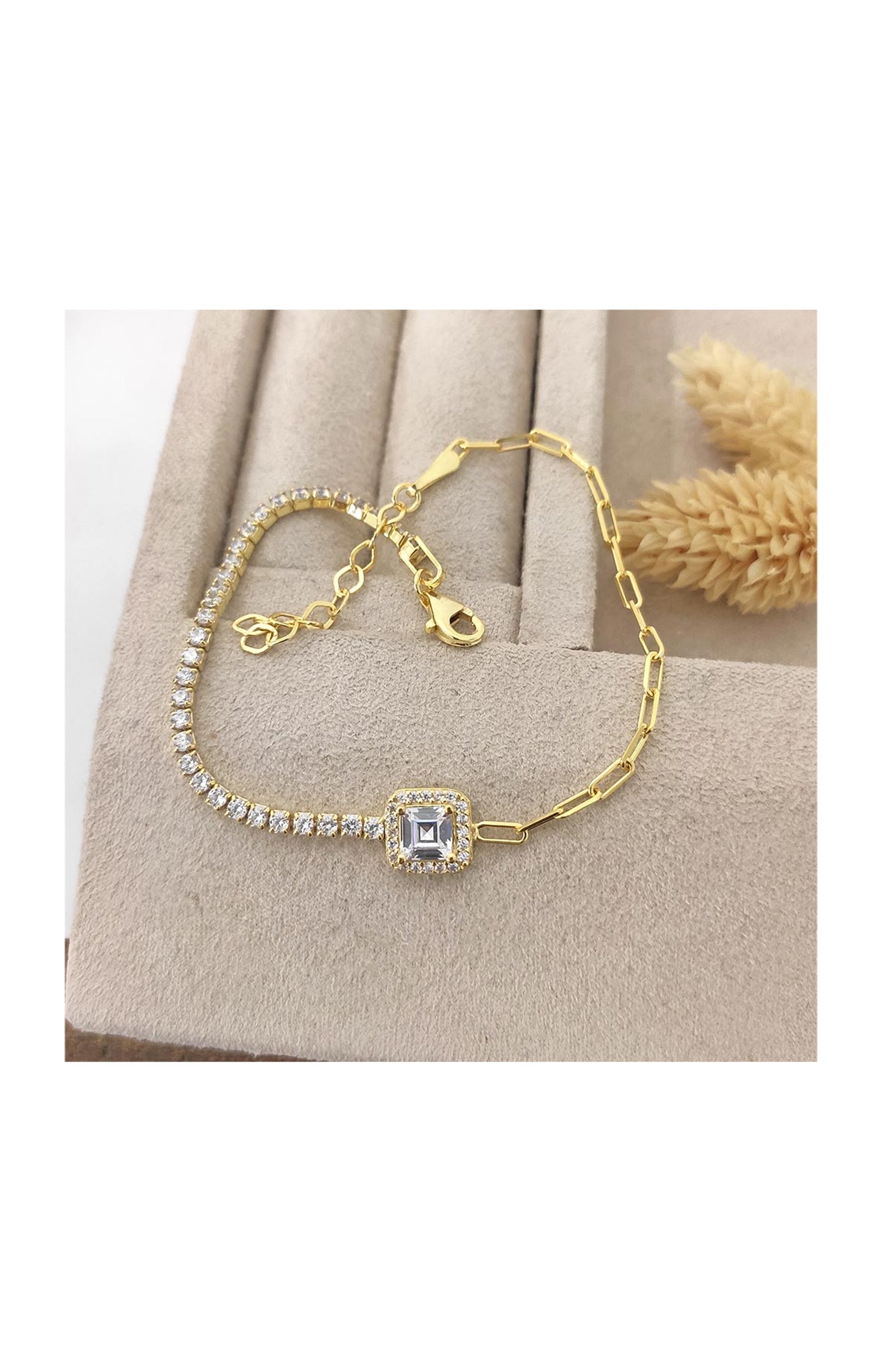 Bracelet doré – Argent 925 & zircon