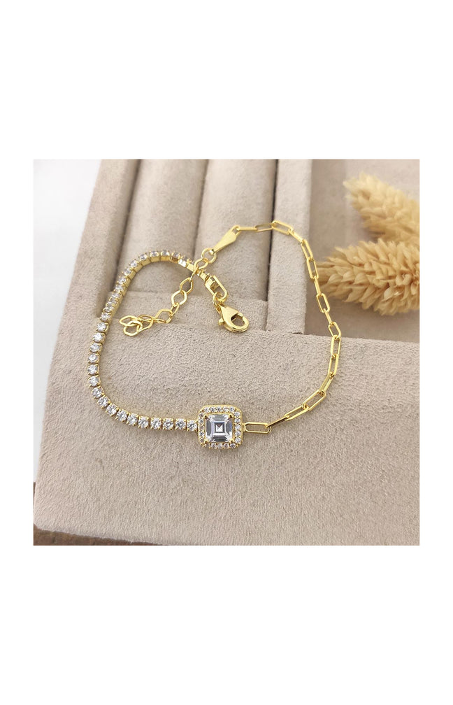 Bracelet doré – Argent 925 & zircon