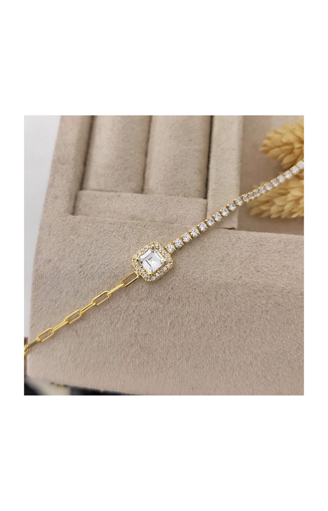 Bracelet doré – Argent 925 & zircon