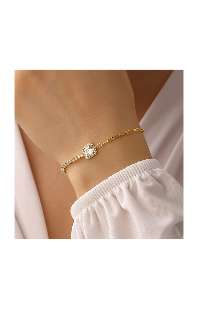 Bracelet doré – Argent 925 & zircon