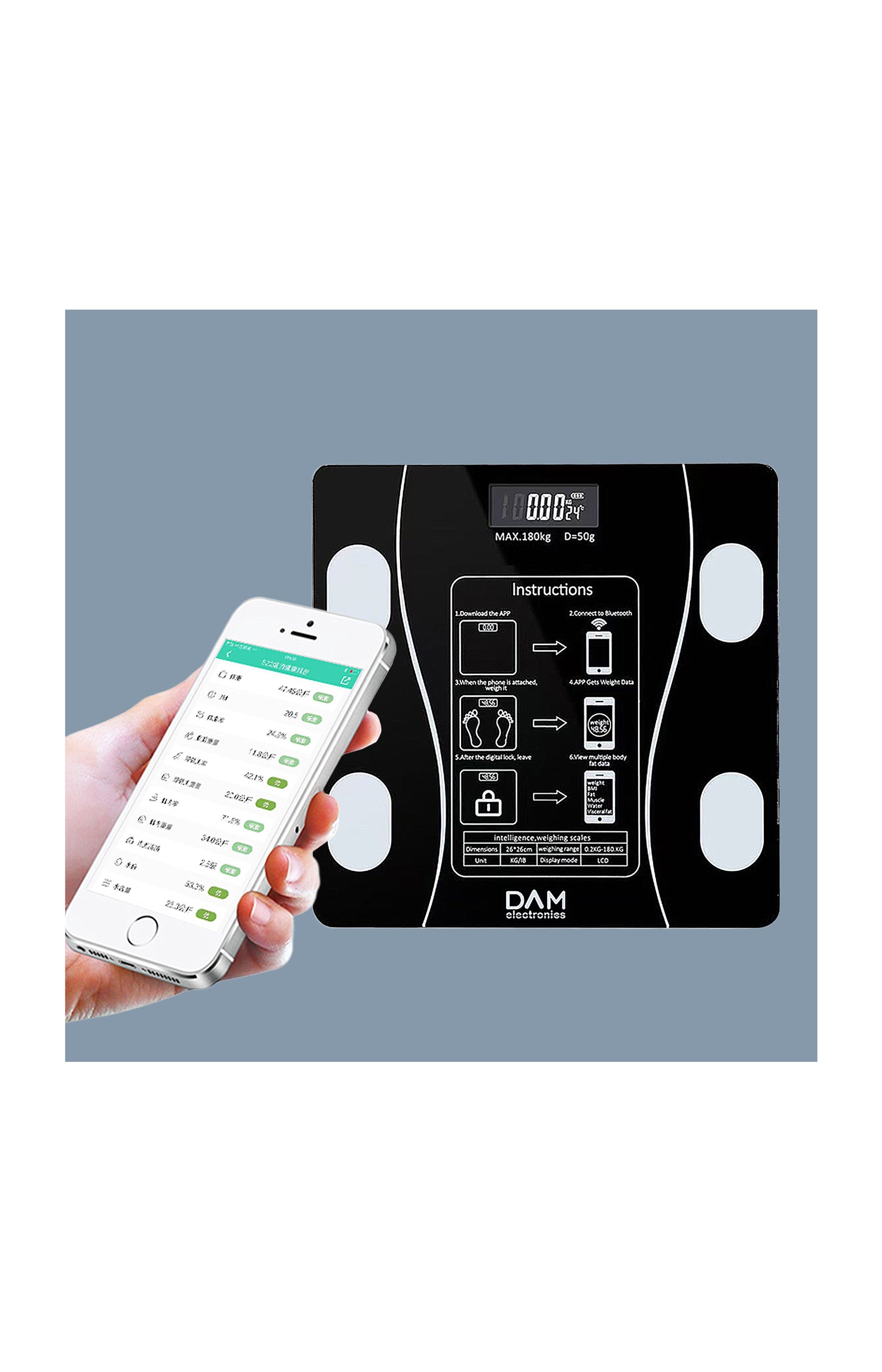 Balance connectée impédancemètre - Noir