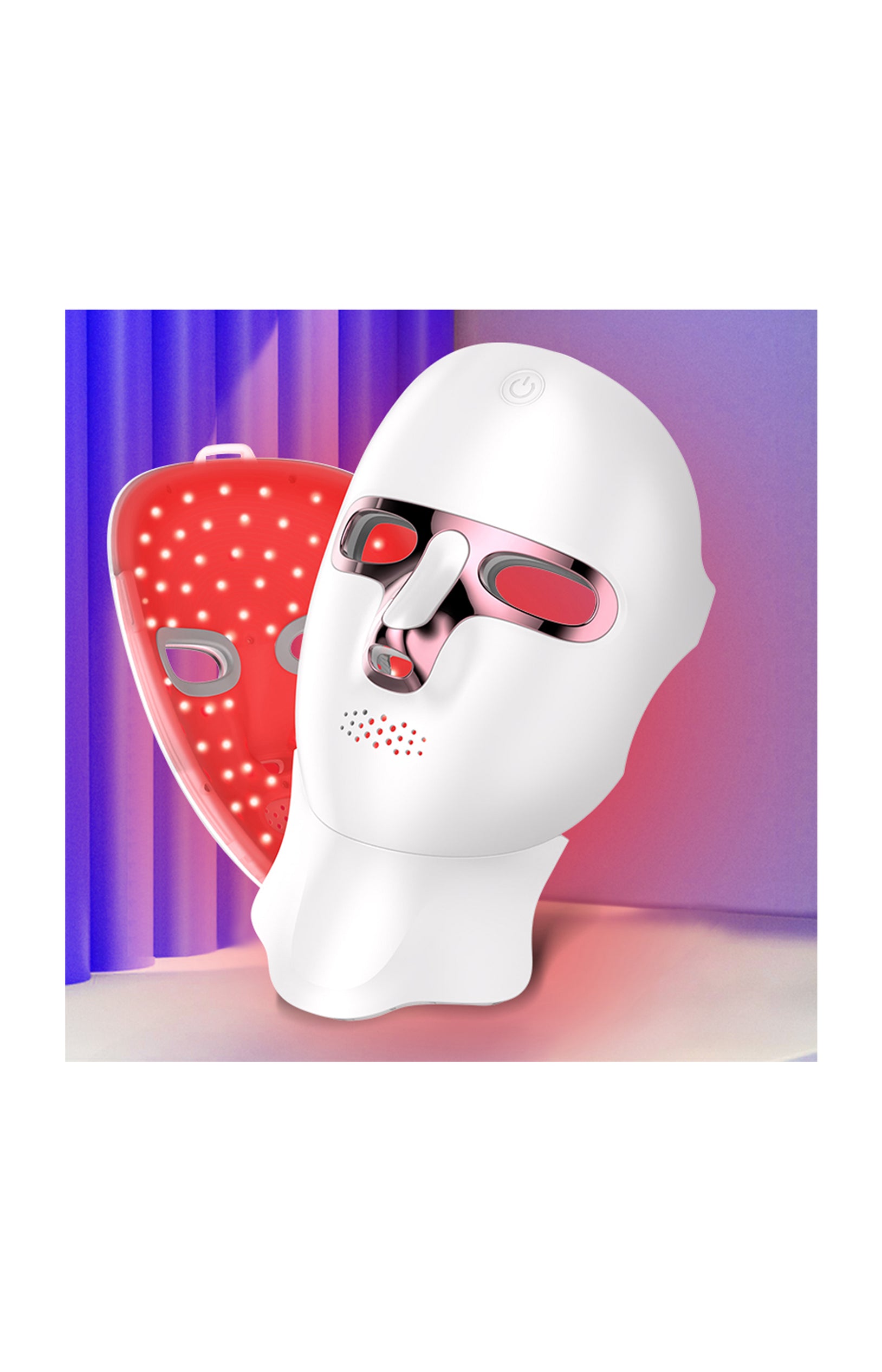 Masque LED sans fil - Visage & cou - Blanc