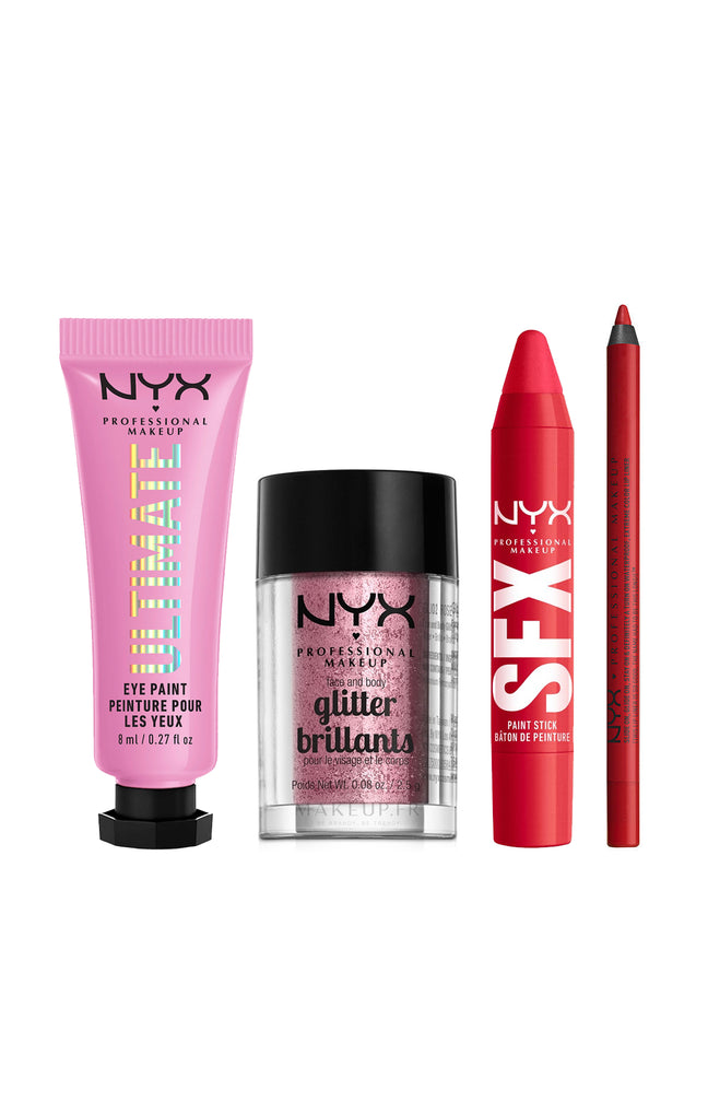 Routine Crazy Halloween - Teint, yeux & lèvres - 4 produits