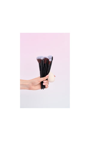 Coffret pinceaux & éponge - Visage & yeux - 9 produits