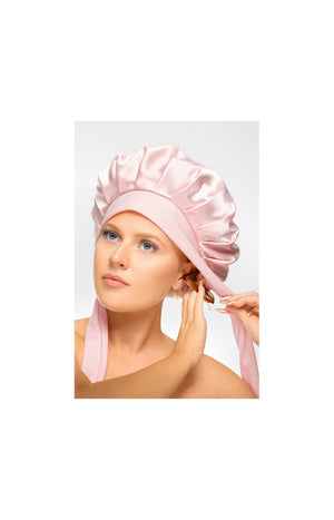 Applicateur d'huile & bonnet en satin - Rose - Cheveux