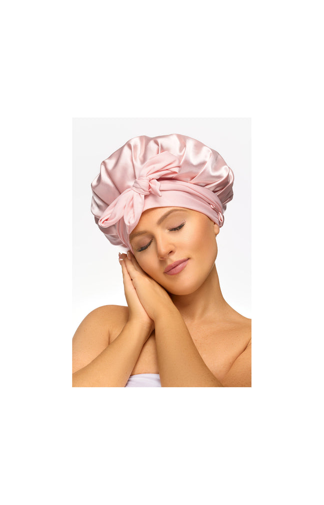 Applicateur d'huile & bonnet en satin - Rose - Cheveux