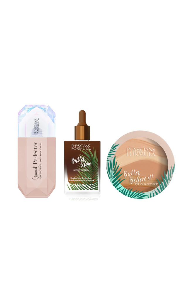 Routine teint sérum bronzant, bb crème & poudre