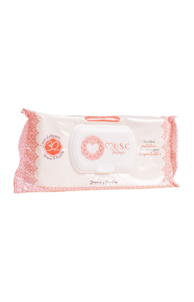 Lingettes intimes - La Charmeuse - Pêche - 30 unités