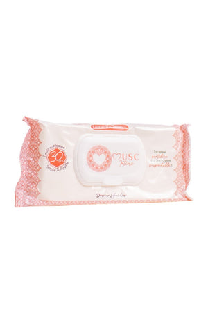 Lingettes intimes - La Charmeuse - Pêche - 30 unités