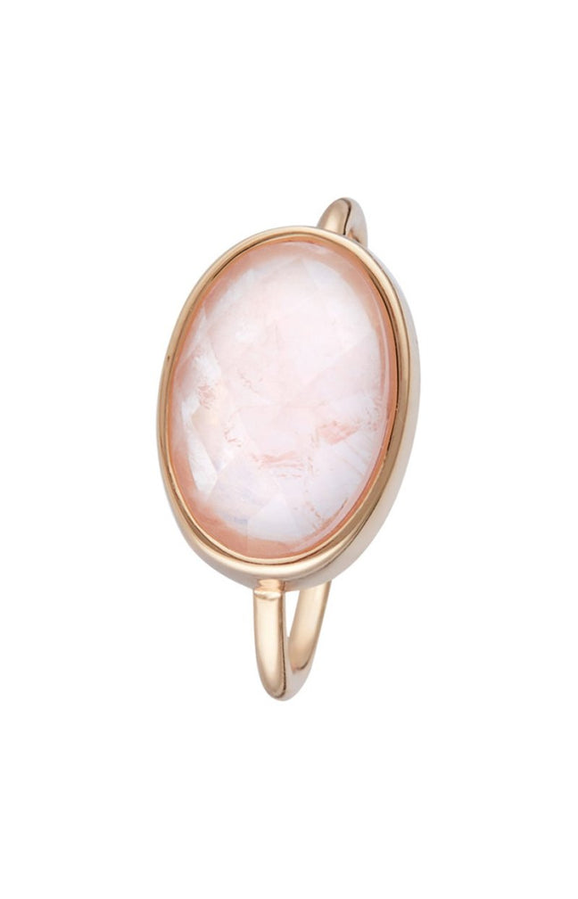 Bague Lisa - Laiton rosé & quartz rose