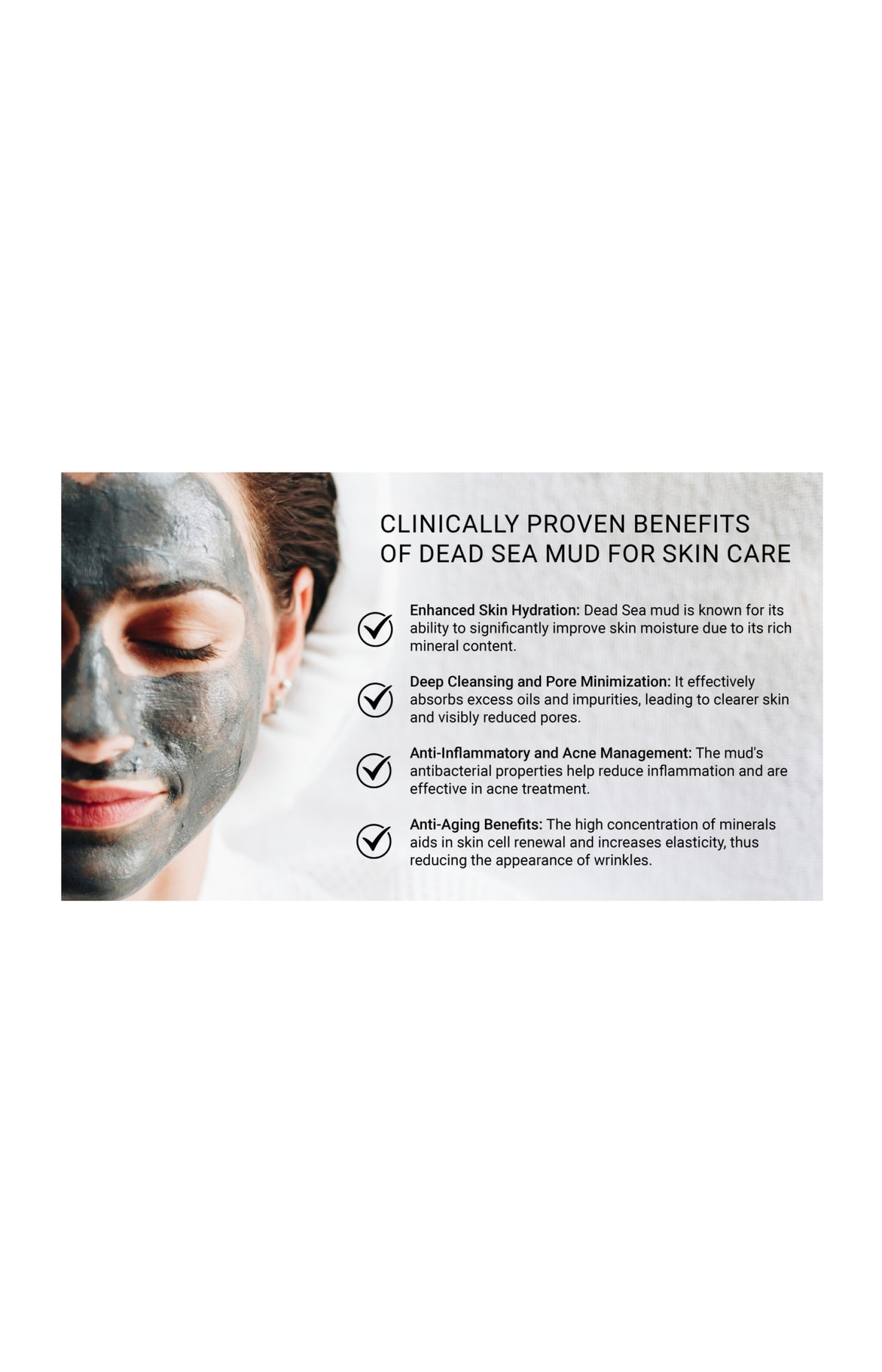 Masque purifiant - Boue de la mer morte & argile kaolin - Visage - 100 ml