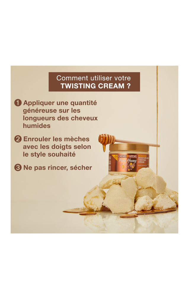 Crème coiffante twist - Miel - Cheveux secs ou déshydratés - 340 ml