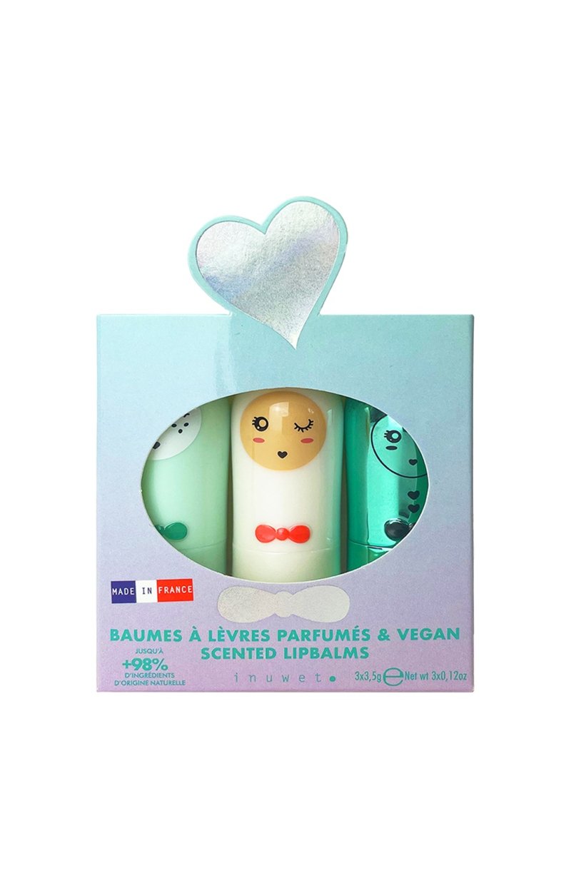 Coffret de baumes à lèvres - Seashell - Cupcake, pomme & barbe à papa