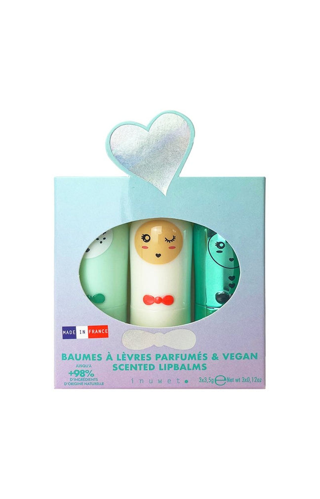 Coffret de baumes à lèvres - Seashell - Cupcake, pomme & barbe à papa