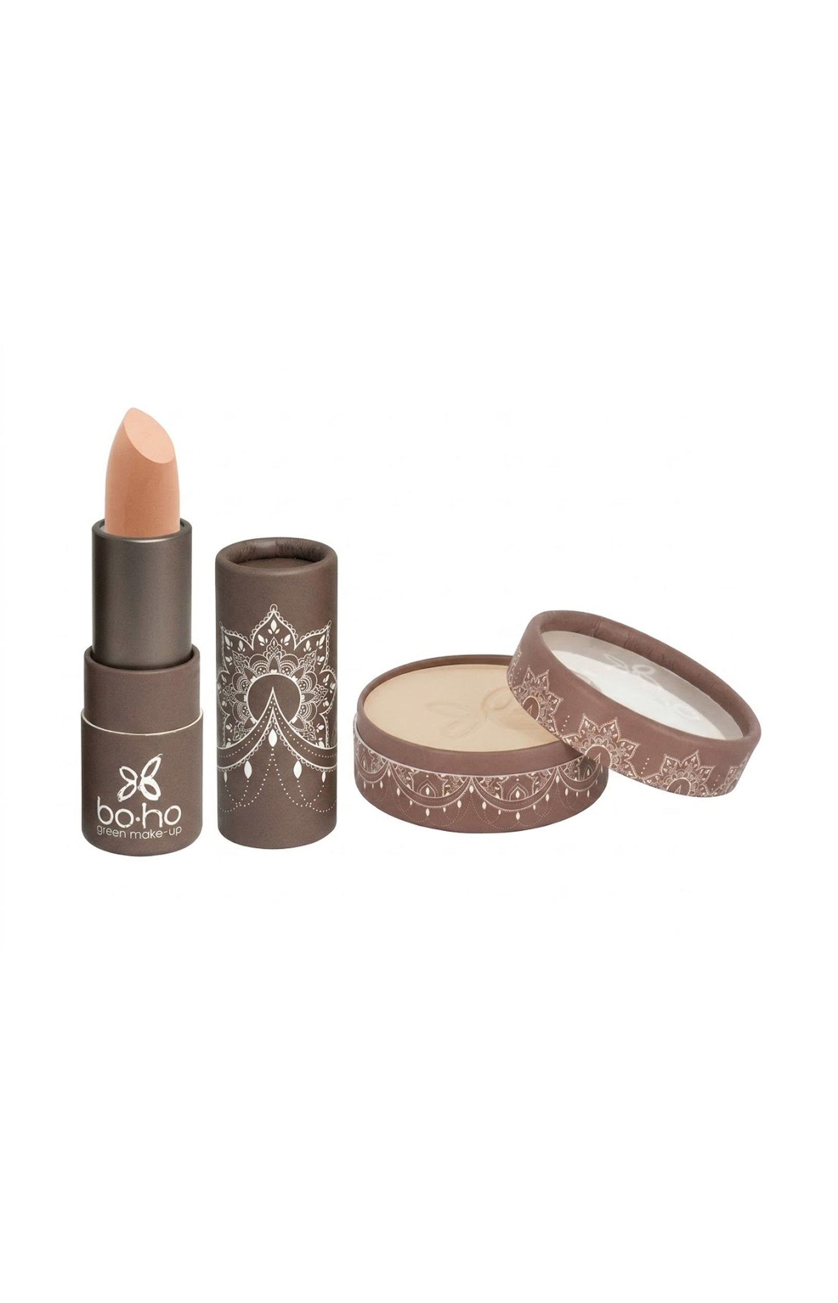 Lot de correcteur de teint & poudre compacte bio - Beige halé