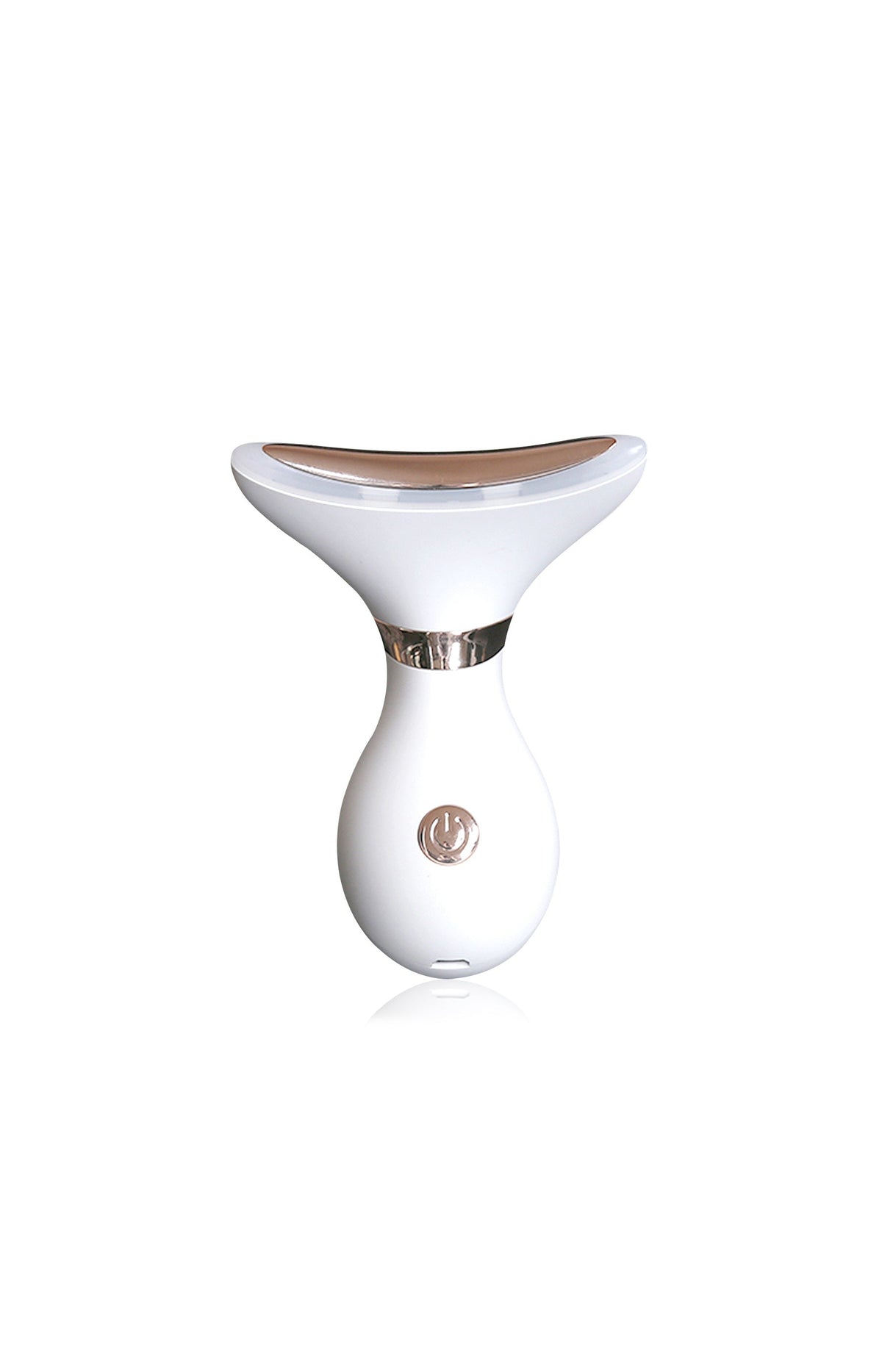 Instrument de beauté, soin de la peau, 5 en 1 : traitement par chaleur, vibration et triple lumière LED.
