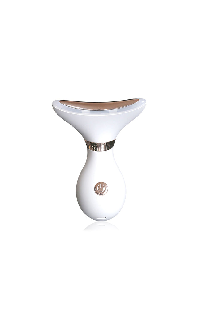 Instrument de beauté, soin de la peau, 5 en 1 : traitement par chaleur, vibration et triple lumière LED.