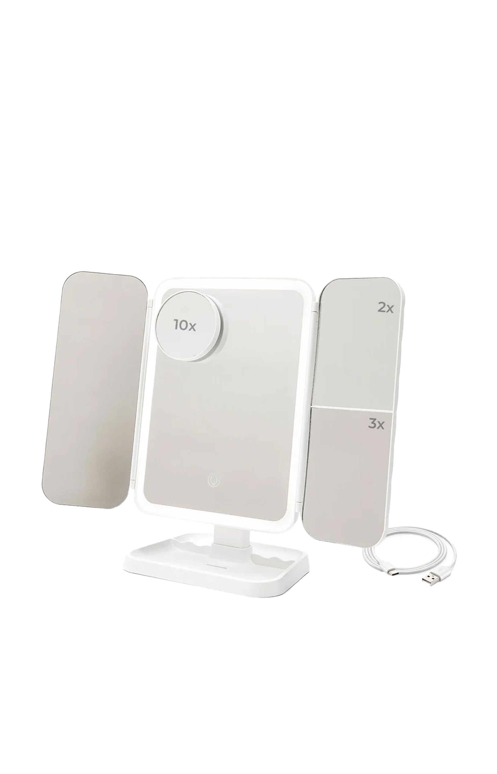 Miroir de Maquillage - Triptique LED -  Rechargeable