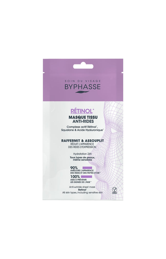 Masque tissu anti-rides - Rétinol - Visage - 18 ml