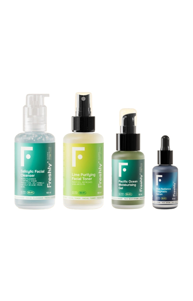 Routine soins - Peaux mixtes à grasses - Visage - 4 produits