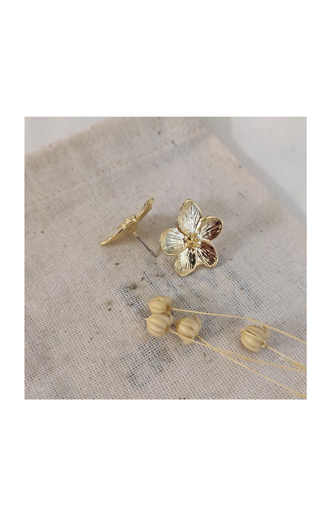 Boucles d’oreilles marguerite - Laiton plaqué or