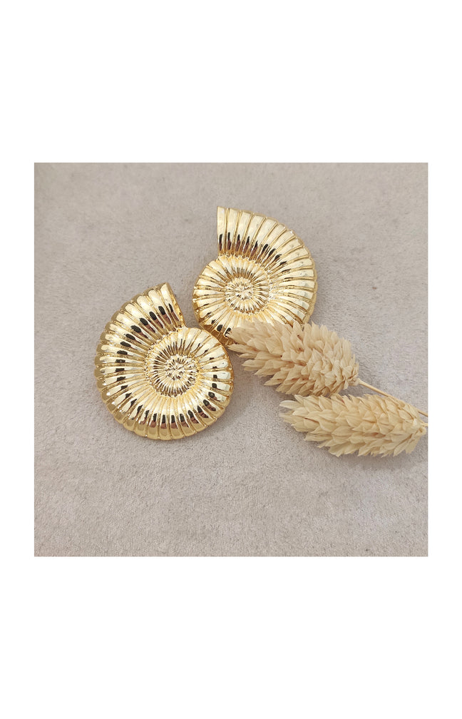 Boucles d’oreilles escargot - Laiton plaqué or