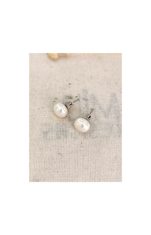 Boucles d’oreilles - Laiton argent & perles véritables